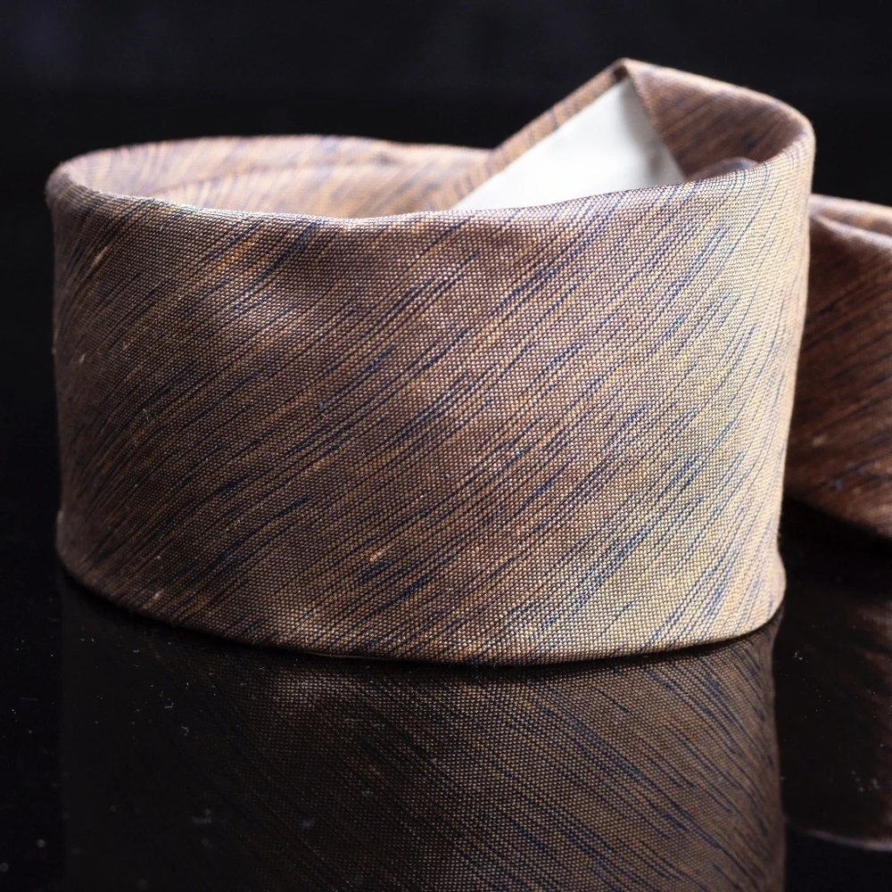 YSL Silk Tie | Iridescent Gold Textured Silk Necktie | Yves St. Laurent